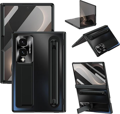 Case for Samsung Galaxy Z Fold 8 Wide, with Kickstand (Black) | Stulys, Screen Protector, Shockproof, Slim, Anti-fingerprint, Scratch-Resistant, Lens Protection, Hands-free Viewing