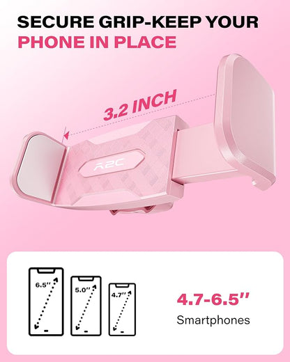 A2C Flexible Phone Holder for Treadmill, Peloton, Stroller, Shopping Cart, Desk, Portable Gooseneck 16.5” Long Arm Phone Mount for 4.7”-6.5" Smartphones, Gym Accessories for Women, Pink