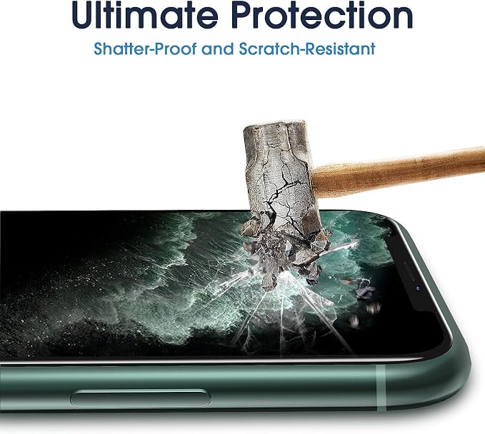 amFilm 2 Pack OneTouch Glass Screen Protector for iPhone 11 Pro Max (6.5") with Easy Installation Kit