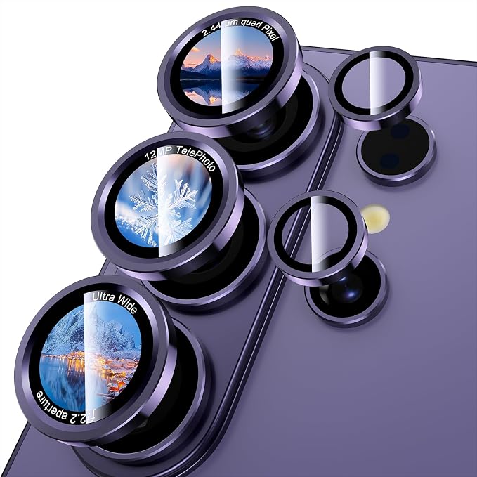 Uyiton for Samsung Galaxy S26 Ultra Camera Lens Protector - Case Friendly, [1:1] Perfect Fit, Top 9H+ Shatterproof Tempered Glass, Easy Install, Ultra HD, Military-Grade, Metal Camera Cover, Violet