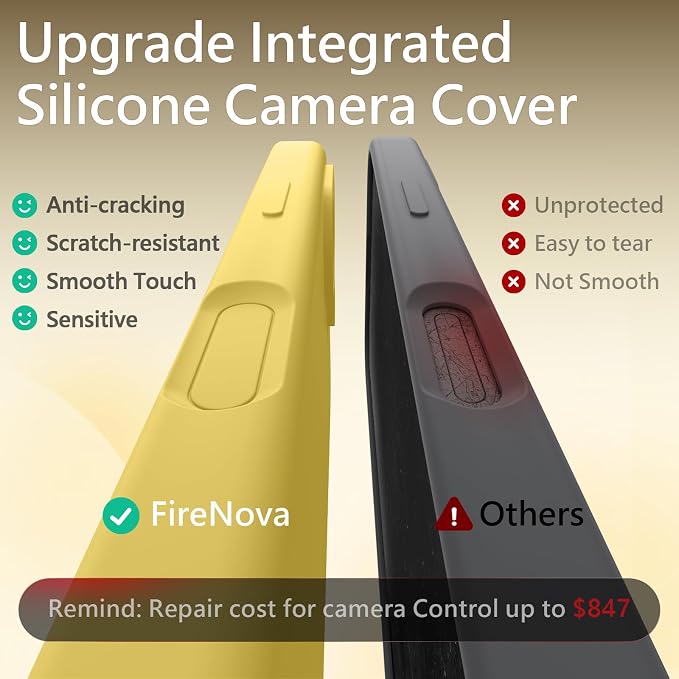 FireNova Magnetic for iPhone 17 Case, Compatible with MagSafe, [Integrated Silicone Camera Control Button] [Camera Protection] Anti-Scratch Microfiber Lining Phone Case, 6.3", Yellow