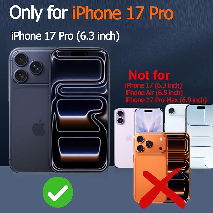 Battery Case for iPhone 17 Pro, Enhanced 10000mAh Portable Protective Wireless Charging Case Support Carplay Compatible with iPhone 17 Pro (6.3 inch) Rechargeable Extended Battery Charger Case-Orange