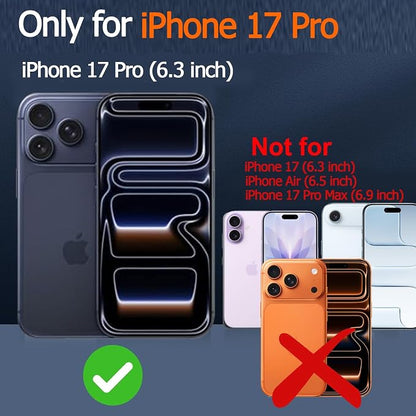Battery Case for iPhone 17 Pro, Enhanced 10000mAh Portable Protective Wireless Charging Case Support Carplay Compatible with iPhone 17 Pro (6.3 inch) Rechargeable Extended Battery Charger Case-Orange