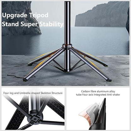 Auto Face Tracking Tripod for iPhone with Light, No APP Needed 70.9" Phone Camera Tripod Stand 360 Rotation Selfie Stick Follows Your Movement with Remote for Content Creator Vlog Live Stream