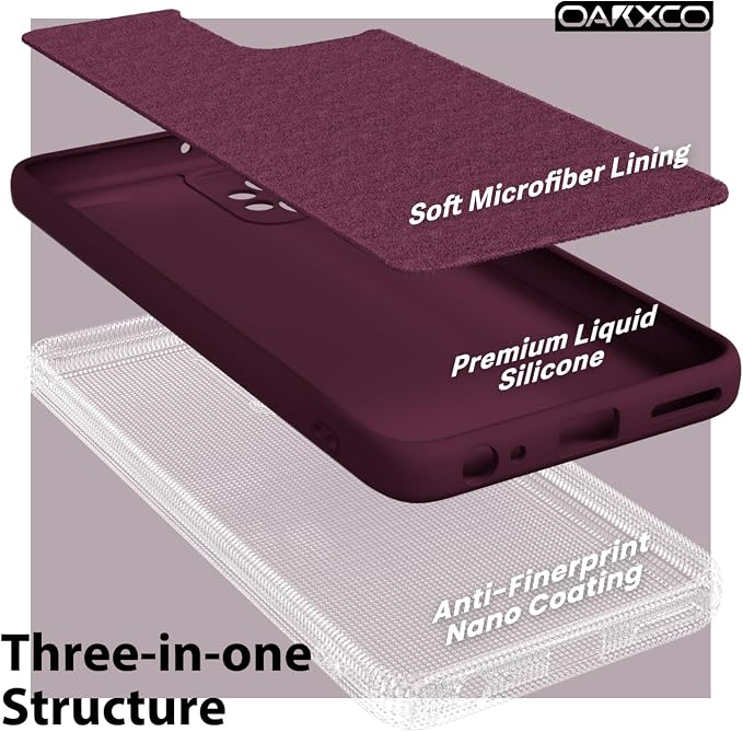 oakxco for Motorola Moto G Power 5G 2023 Phone Case Liquid Silicone, Thin Slim Soft Rubber Gel TPU Plain Simple Cover for Women Girl Cute, Matte Solid Color, Burgundy Plum Wine