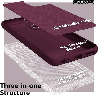 oakxco for Motorola Moto G Power 5G 2023 Phone Case Liquid Silicone, Thin Slim Soft Rubber Gel TPU Plain Simple Cover for Women Girl Cute, Matte Solid Color, Burgundy Plum Wine