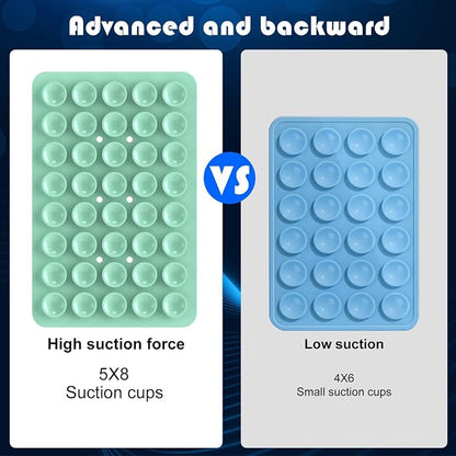 Double Sided Silicone Suction Phone Holder Mount, Silicon Accessory for iPhone and Android, Hands-Free Mirror Shower Phone Holder, TikTok Videos and Selfies (Combo F)