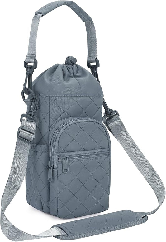 sportsnew Water Bottle Holder with Strap 32oz 40oz Insulated Water Bottle Carrier Sling Bag with Phone Pocket Crossbody