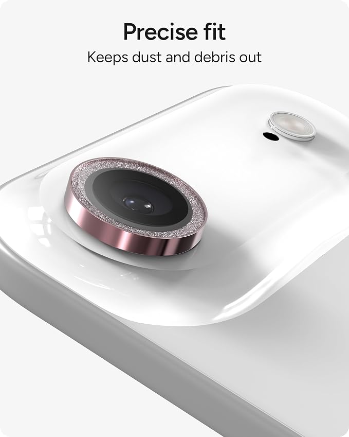 ZAGG iPhone Camera Lens Protector for iPhone Air - Pink Glitter, Camera Ring, Maximum Impact & Scratch Protection, Anti-Reflective Technology, Smudge-Resistant, Precise Fit, Glass Elite