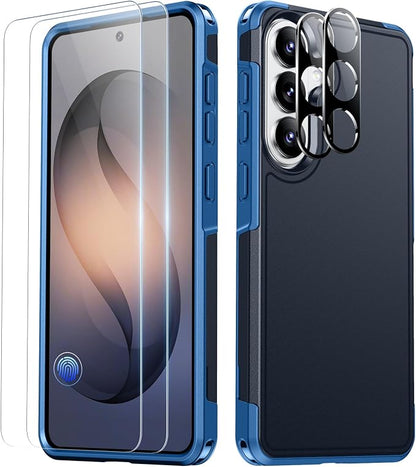 SPIDERCASE Designed for Samsung Galaxy S26 Case, [10 FT Military Grade Drop Protection], 2 Pack [Tempered Glass Screen Protector+Camera Lens Protector] Heavy Duty Shockproof Case,Dark Blue