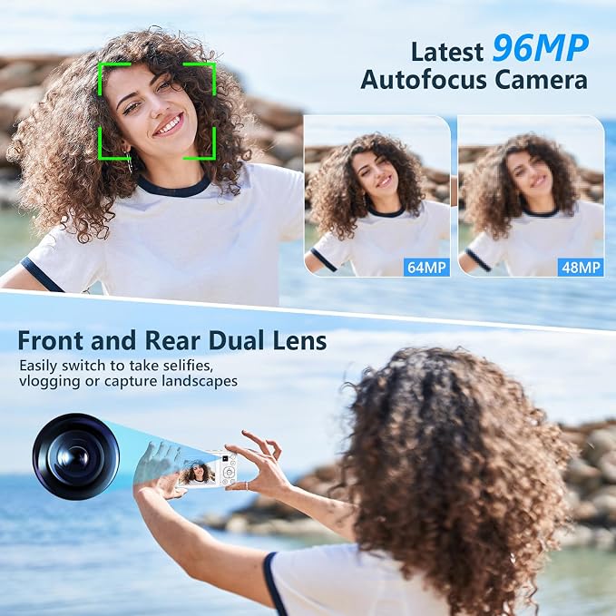 5K Digital Camera for Photography with 6X Optical Zoom, 2026 Latest 96MP Autofocus Vlogging Camera for YouTube with Dual Lens, Anti-Shake, Flash, Compact Small Travel Cameras with 64GB Card, White
