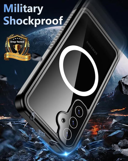 Oterkin Waterproof Case for Samsung Galaxy S25 Plus Case Compatible with MagSafe,Full Body Protective Rugged Galaxy S25 Plus Phone Case with Built-in HD Screen & Lens Protector [12FT Military] (Black)