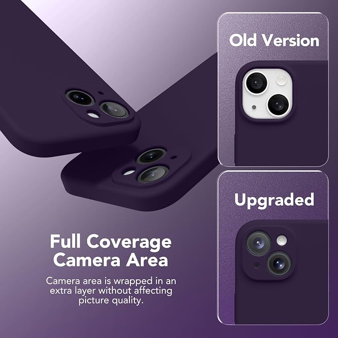 Magnetic for iPhone 15 Plus Case, Compatible with MagSafe, [Full Camera Protection][Screen Protector] Silicone Shockproof Protective Phone Case for iPhone 15 Plus 6.7", Deep Purple