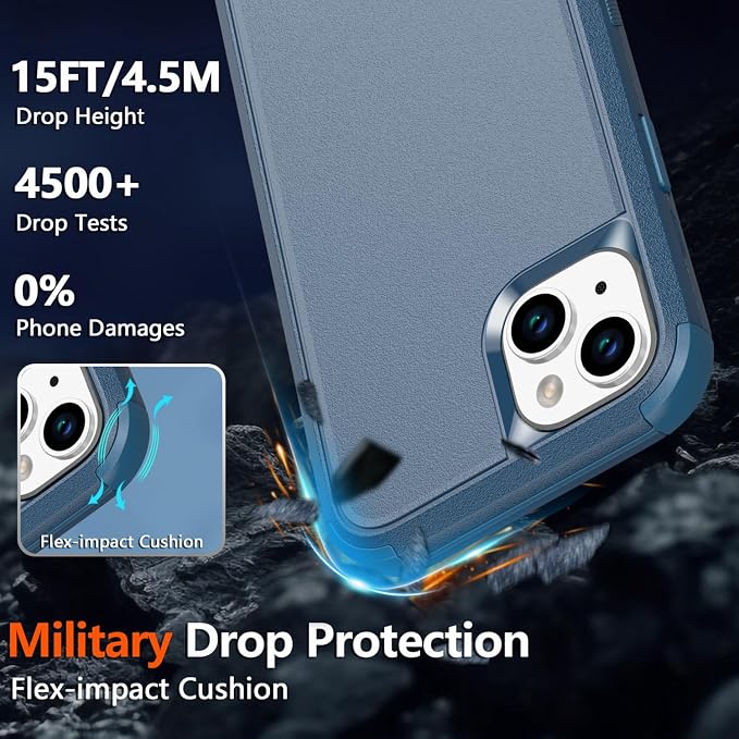 Diverbox for iPhone 13 Phone Case,iPhone 13 Magnetic Case [with Screen Protector & Camera Lens Protector ] Heavy Duty Phone Case for iPhone 13 (Magnetic Blue)