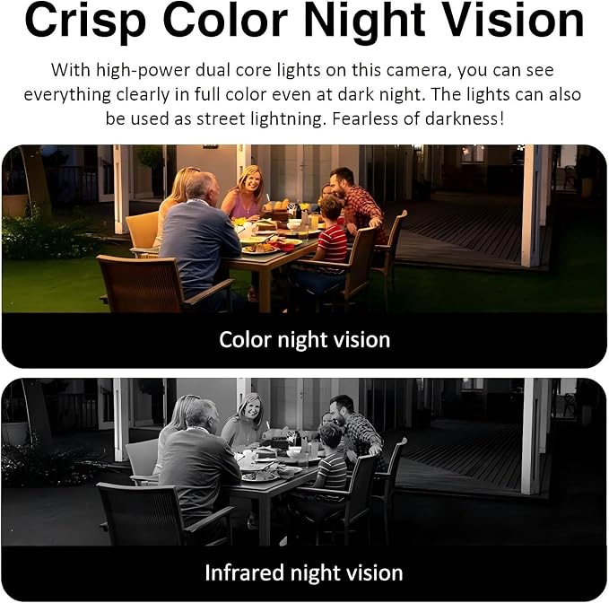 EVERSECU Triple Lens WiFi PTZ Security Camera, Three Cameras in One, Side Cameras with Adjustable All-Angle Arm, 2K 360° View No Blind Spot, Auto Tracking, Spotlight, 2 Way Audio