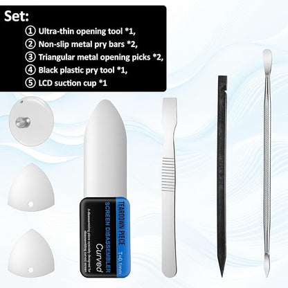 Mobile Cell Phone Repair Tools Kit, 7Pieces Metal Spudger Pry Tool Antistatic Spudger Plastic Metal Pry Opening Tool for Electronics Repair Smartphone Laptop Hand Open Replace Screen Battery