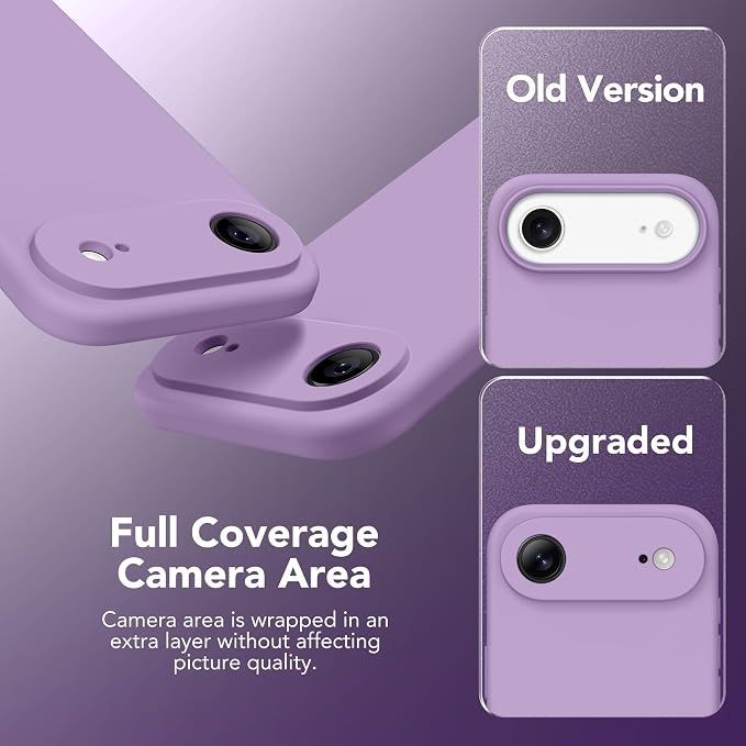 Magnetic for iPhone Air Case, Compatible with MagSafe, [Full Camera Protection][Screen Protector] Silicone Shockproof Protective Phone Case for iPhone 17 Air 6.5", Light Purple