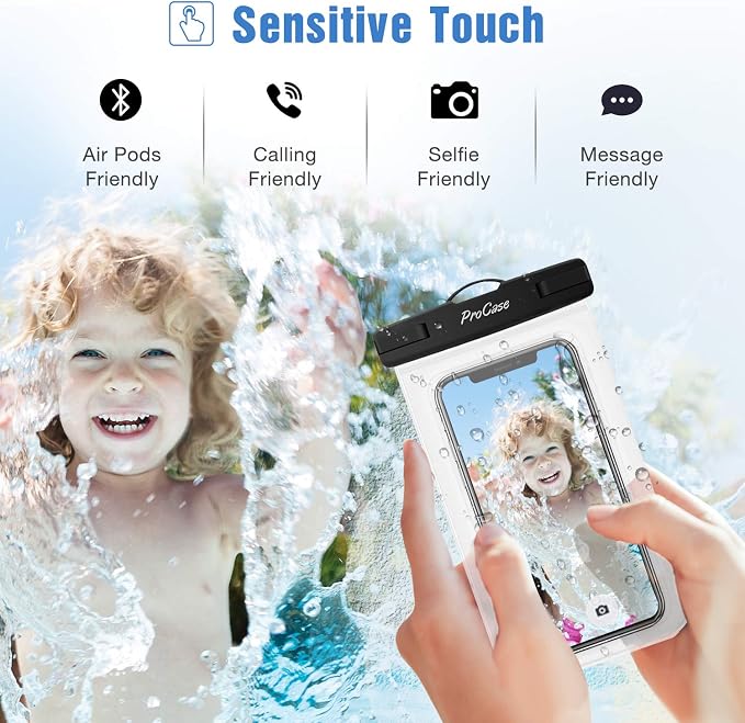 ProCase 6 Pack Waterproof Phone Pouch Dry Bag Underwater Case for iPhone 16 15 14 13 12 11 Pro Plus Max Mini Xs XR X 8 7, Galaxy S23 S22 S21 Ultra Note up to 7" -Mixed