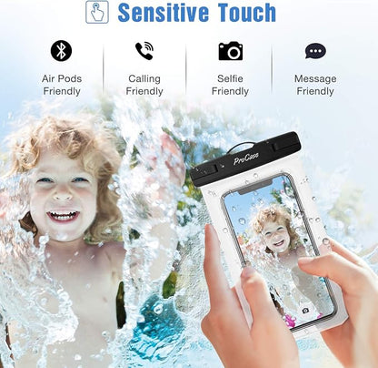 ProCase 6 Pack Waterproof Phone Pouch Dry Bag Underwater Case for iPhone 16 15 14 13 12 11 Pro Plus Max Mini Xs XR X 8 7, Galaxy S23 S22 S21 Ultra Note up to 7" -Mixed