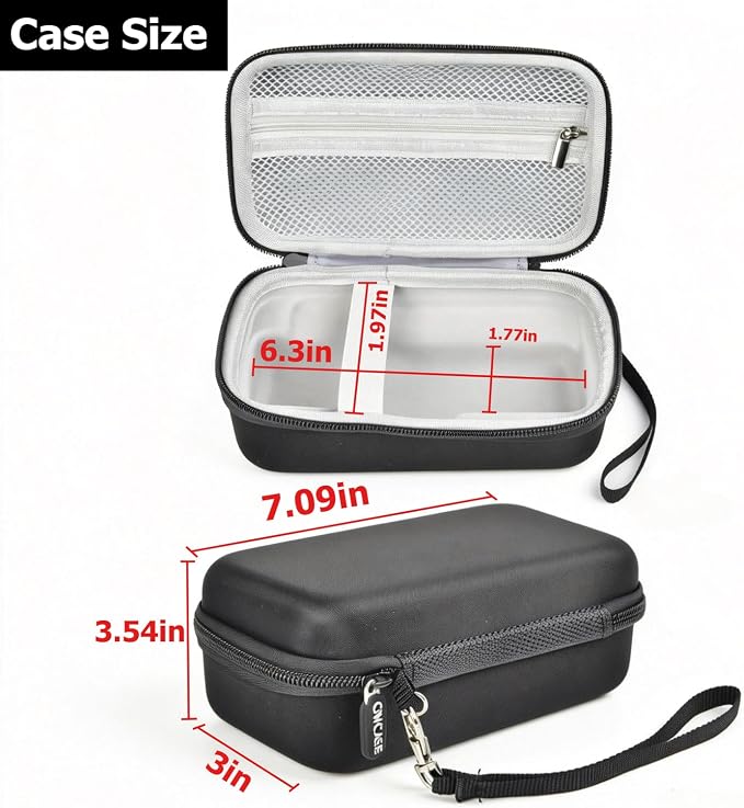 GWCASE Power Bank Travel Case, Custom Fit for Anker 25000mAh Portable Charger A1695 / Zolo 165W, Shockproof Hard Shell Storage Box with Inner Tray & Carry Strap (Black)