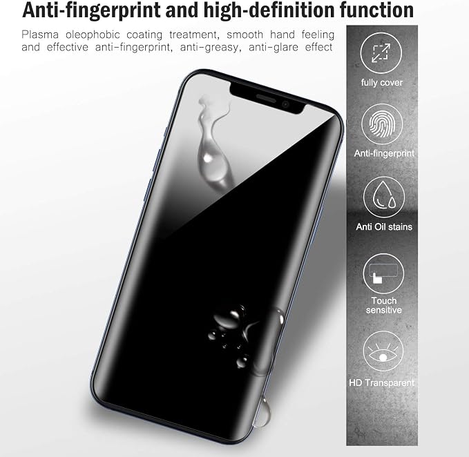 QHOHQ [2 Pack] Privacy Screen Protector for iPhone 12 Pro Max 6.7 Inch, Anti-Spy Tempered Glass Film, 9H Hardness, 2.5D Edge, Scratch Resistant, Easy Install - Case Friendly