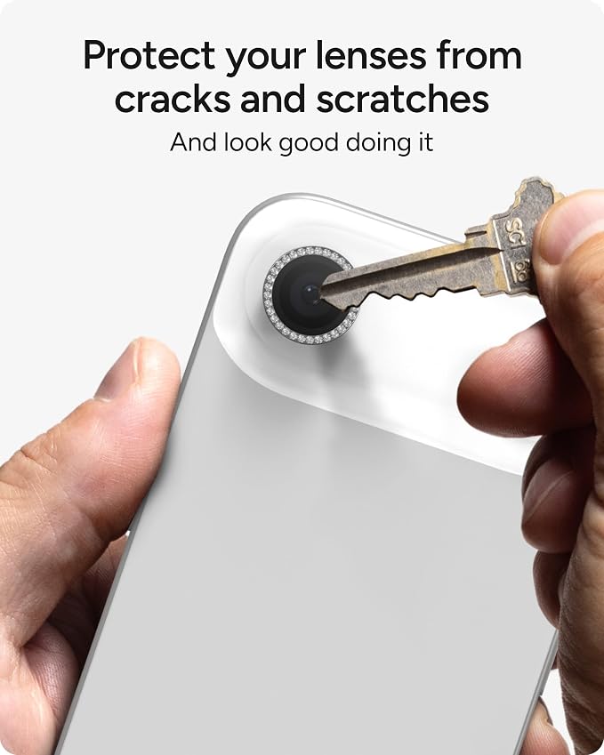 ZAGG iPhone Camera Lens Protector for iPhone Air - Diamond, Camera Ring, Maximum Impact & Scratch Protection, Anti-Reflective Technology, Smudge-Resistant, Precise Fit, Glass Elite
