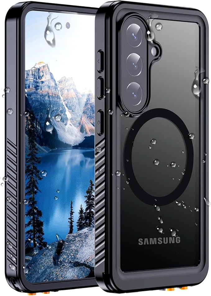 Hualele for Samsung Galaxy S26 Plus Case Waterproof, Compatible with MagSafe, Built in Lens & Screen Protector Rugged Full Body Protection IP68 Underwater Cover for Galaxy S26 Plus 5G Black