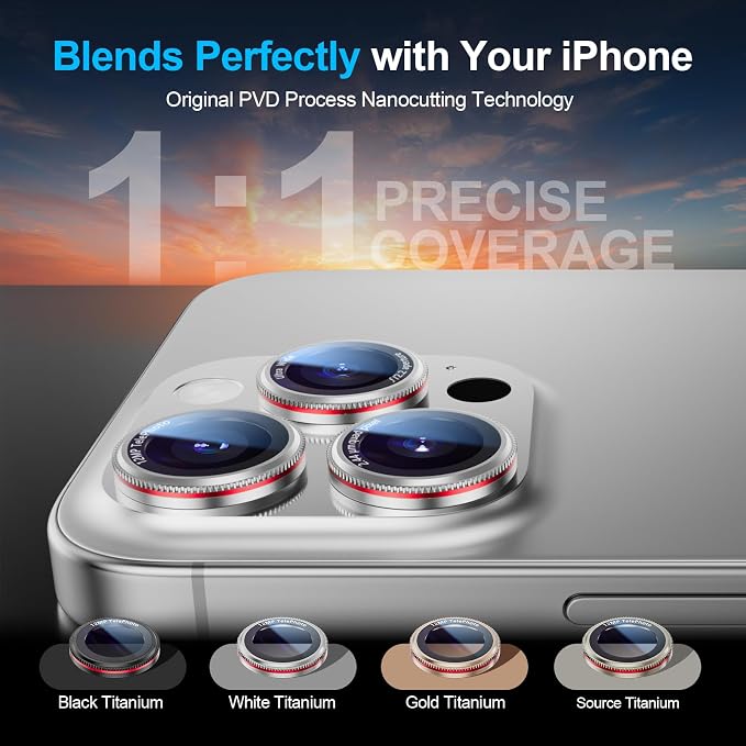 X-it 2-Pack Camera Lens Protector for iPhone 16/15/14 Pro Max&16/15/14 Pro, [Shatterproof & Impact Resistant] 9H High-Alumina Tempered Glass, Anti-Scratch, Dustproof, Strong Adsorption, Case Friendly, Ultra HD Clear