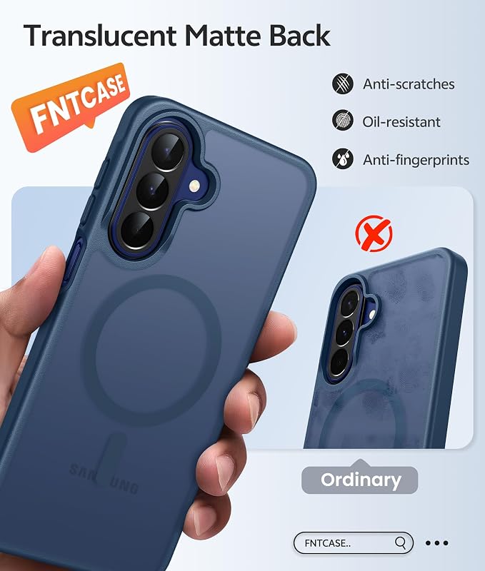 FNTCASE for Galaxy A27 5G Phone Case, Fit for Magsafe, Screen Protector | Translucent Matte, 14FT Military Grade Drop Protection, Slim Shockproof Protective, for Samsung A 27 4G Cover, Blue
