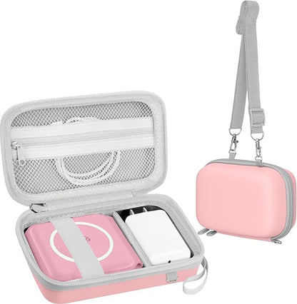 Leayjeen Travel Case Compatible with Hicober 3 in 1 Charging Station/UCOMX Nano Magnetic 2 in 1 Wireless Charger,Foldable Magnetic Charging Station Storage Holder Bag-Pink (Case Only)