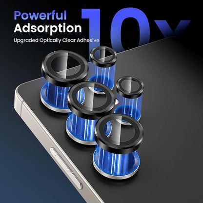 Tensea (3+2PCS Compatible with Samsung Galaxy S25 Ultra Camera Lens Protector, 9H Tempered Glass Camera Cover Screen Protector Metal Individual Ring [Installation Tray][Case Friendly]