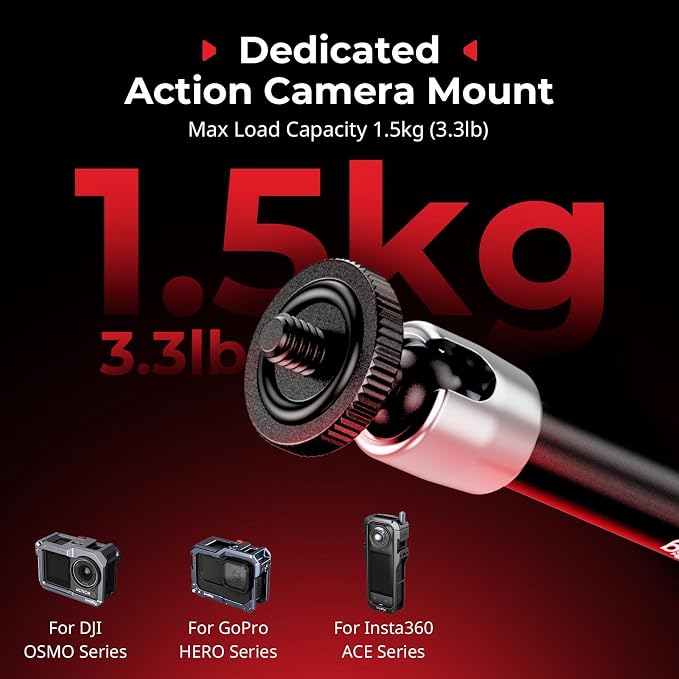 SMALLRIG Magic Arm with Super Clamp for Action Cameras, Camera Clamp Mount for GoPro Hero 13/12/11, for DJI Osmo Action 5 pro/4/3, for Insta360 Ace Pro 2, with 1/4" Screw for Monitor/LED Lights