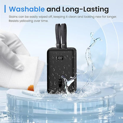 for Anker Zolo Power Bank 2025 Case,Silicone Protective Cover for Anker (20,000mAh 45W/30W) A1689/A1681,Shockproof Bumper with Charge-Through Design,Portable Travel Case,Black