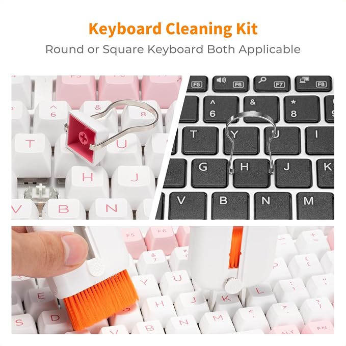 K&F Concept 25-in-1 Keyboard Cleaning Kit Laptop Cleaner - Multifunction Electronic Specialized Accessories Cleaner Set for iPhone AirPods MacBook iPad, Camera PC Monitor Earbud TV Tablet Screens
