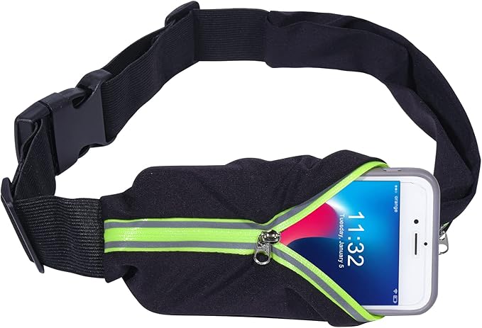 2 Pack Running Belt Fanny Packs for women and men,Belt Bag for Hiking Cycling Workout,Reflective Fanny Packs for Men Runners Belt Compatible with iPhone13,12 pro,Travelling Money Phone Holder