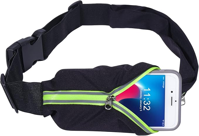 2 Pack Running Belt Fanny Packs for women and men,Belt Bag for Hiking Cycling Workout,Reflective Fanny Packs for Men Runners Belt Compatible with iPhone13,12 pro,Travelling Money Phone Holder
