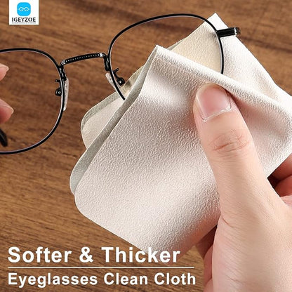 100 PCS Glasses Clean Cloth Suede, Lens Clean Cloth for Lenses, Glasses, Screens, Cameras, iPad, iPhone, Eyeglasses (6"x7", 100PCS/Grey)