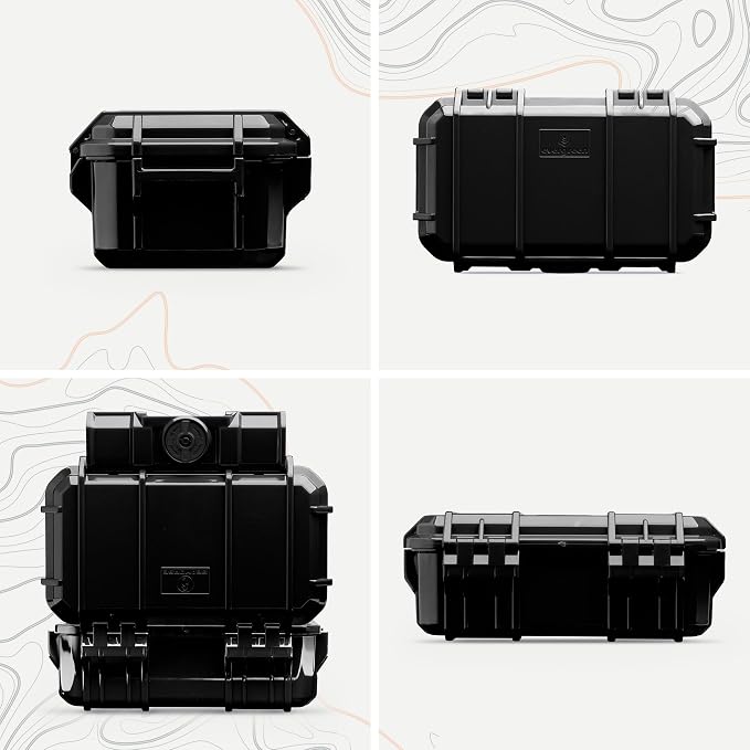 Evergreen 57 Waterproof Dry Box Protective Case - Travel Safe/Mil Spec/USA Made - for Cameras, Phones, Ammo Can, Camping, Hiking, Boating, Water Sports, Knives, & Survival (Black)