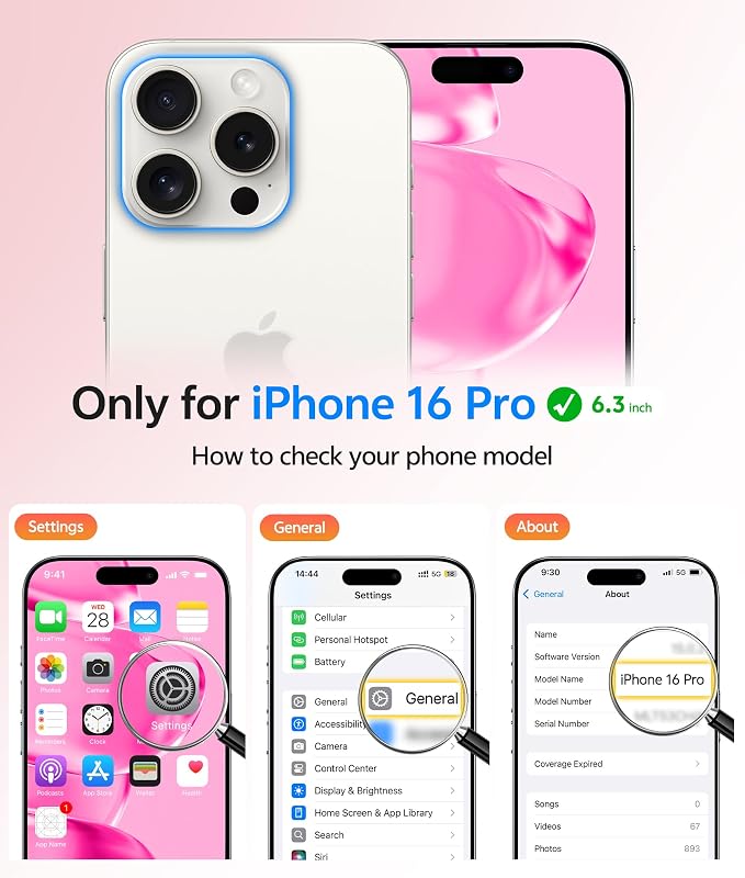 FNTCASE for iPhone 16 Pro Case: [Compatible with Magsafe] Translucent Matte Magnetic Phone Cover - Military Grade Drop Protection Shockproof Protective Cases - Hot Pink