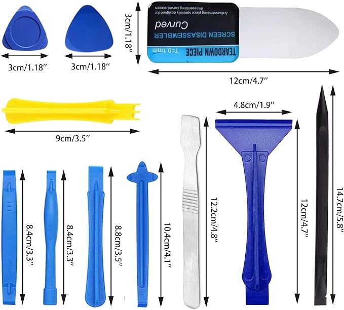 Spudger Pry Tool Kit 14 Piece Opening Tool, Plastic & Metal Spudger Tool Kit, Ultra-Thin Prying & Open Tool for Phone, Laptop, Pad, Cell Phone, Tablet, Computer, Electronics Repair