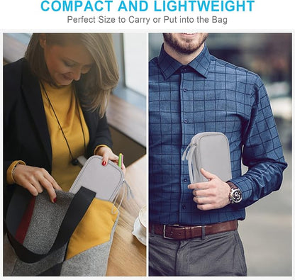 Lacdo Electronic Organizer, Travel Cable Organizer Bag Pouch Tech Electronic Accessories Carry Case Portable Double Layers Charger Case for Cable, Cords, Charger, Phone, Power Bank, Earphone, Gray