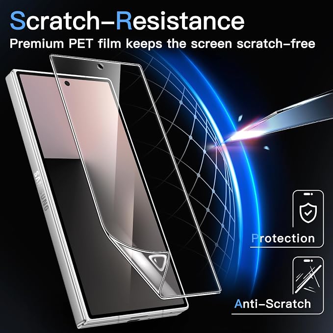 JETech Front Screen Protector for Samsung Galaxy Z Fold 7, 3-Pack | Full-Coverage PET Film, HD Clear, Case-Friendly Design