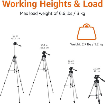 Amazon Basics 60-inch Lightweight DSLR Tripod with Bag, Black