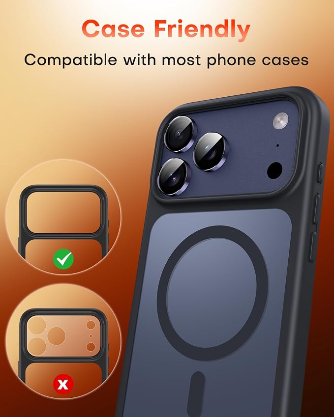 TOCOL Camera Lens Protector for iPhone 17 Pro Max/iPhone 17 Pro Tempered Glass HD Individual Scratch Resistant Camera Cover Accessories Case Friendly 2 Pack（Purple）