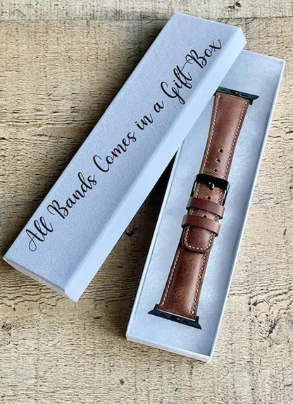 HARDISTON Cuff Watch Band Compatible with Apple 42mm (Ser.10) for Men & Women, Handmade Genuine Leather, Compatible with iWatch Series 11 10 9 8 7 6 5 4 3 2 1 SE Ultra, Wristband, Large/Band-Brown