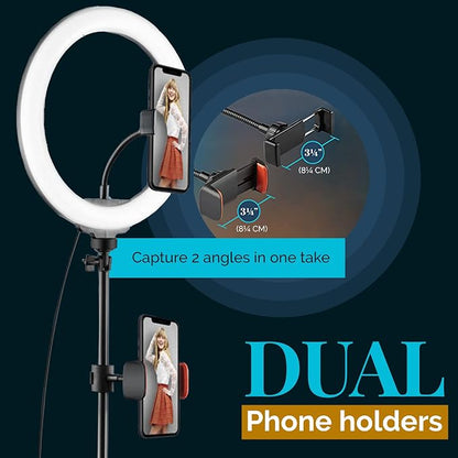 GearLight 12" LED Ring Light Stand and Phone Holder - Selfie Light Tripod w/Adjustable Height and Lighting Modes for TikTok, YouTube, Zoom, Video Recording, Computer, Makeup & Photography