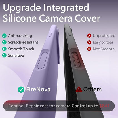 FireNova Magnetic for iPhone Air Case, Compatible with MagSafe, [Integrated Silicone Camera Control Button] [Camera Protection] Microfiber Lining Phone Case for iPhone 17 Air, 6.5", Clove Purple