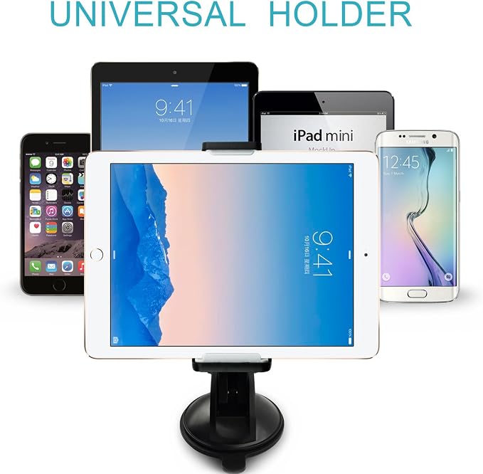 Esoulk Car Tablet Mount Holder, Windshield / Dashboard Universal Car Tablet Mobile Phone / Device cradle for iOS / Android Tablet, iPad, Smartphone and more