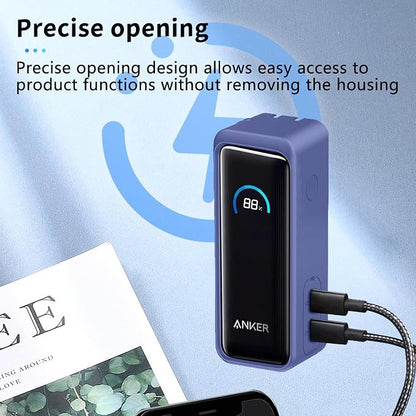 NOUKAJU Case for Anker Prime Power Bank 9600mAh 65W Output Silicone Protective Cover, Drop-Proof,Scratch-Proof,Shock-Proof,Protective Case for Anker Prime Power Bank 9600mAh(Blue)