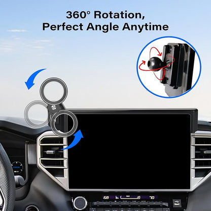 Car Phone Holder for 2022-2026 Toyota Tundra/2023 2024 2025 2026 Sequoia Accessories Apply to 14 Inch Touch Screen Fixed Clip Magnetic Cell Phone Mount Hands-Free 360 Degree Rotation
